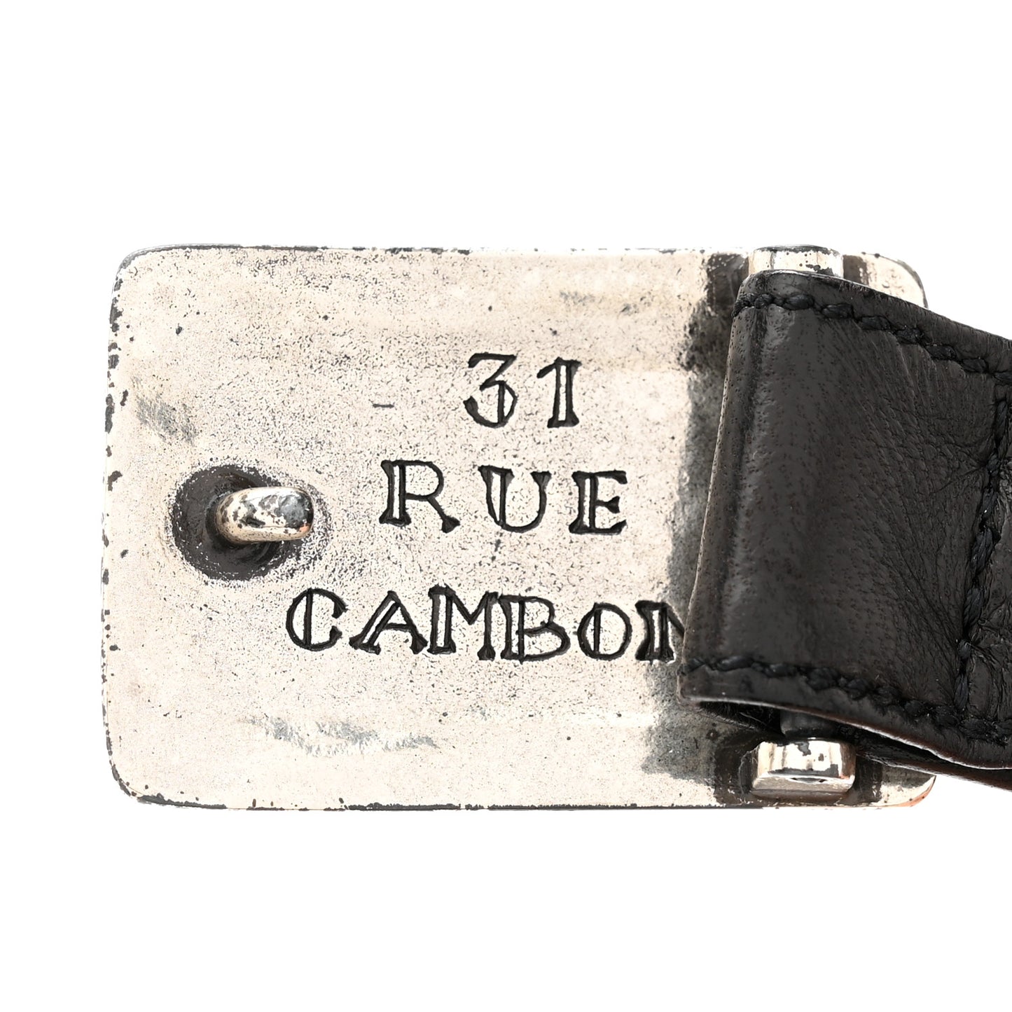 Calfskin Metal CC 31 Rue Cambon Belt 75 30 Black