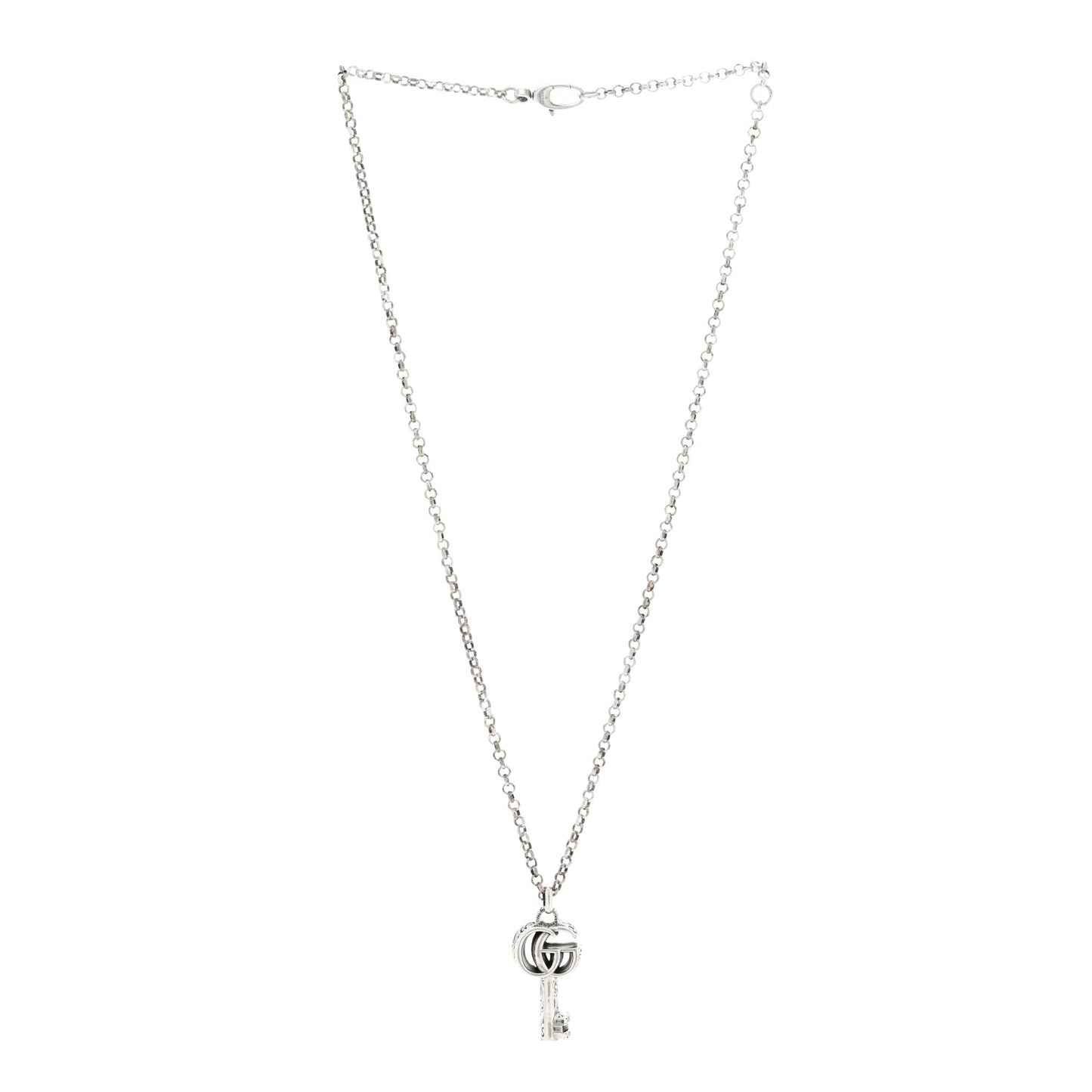 Sterling Silver Double G Key Pendant Necklace