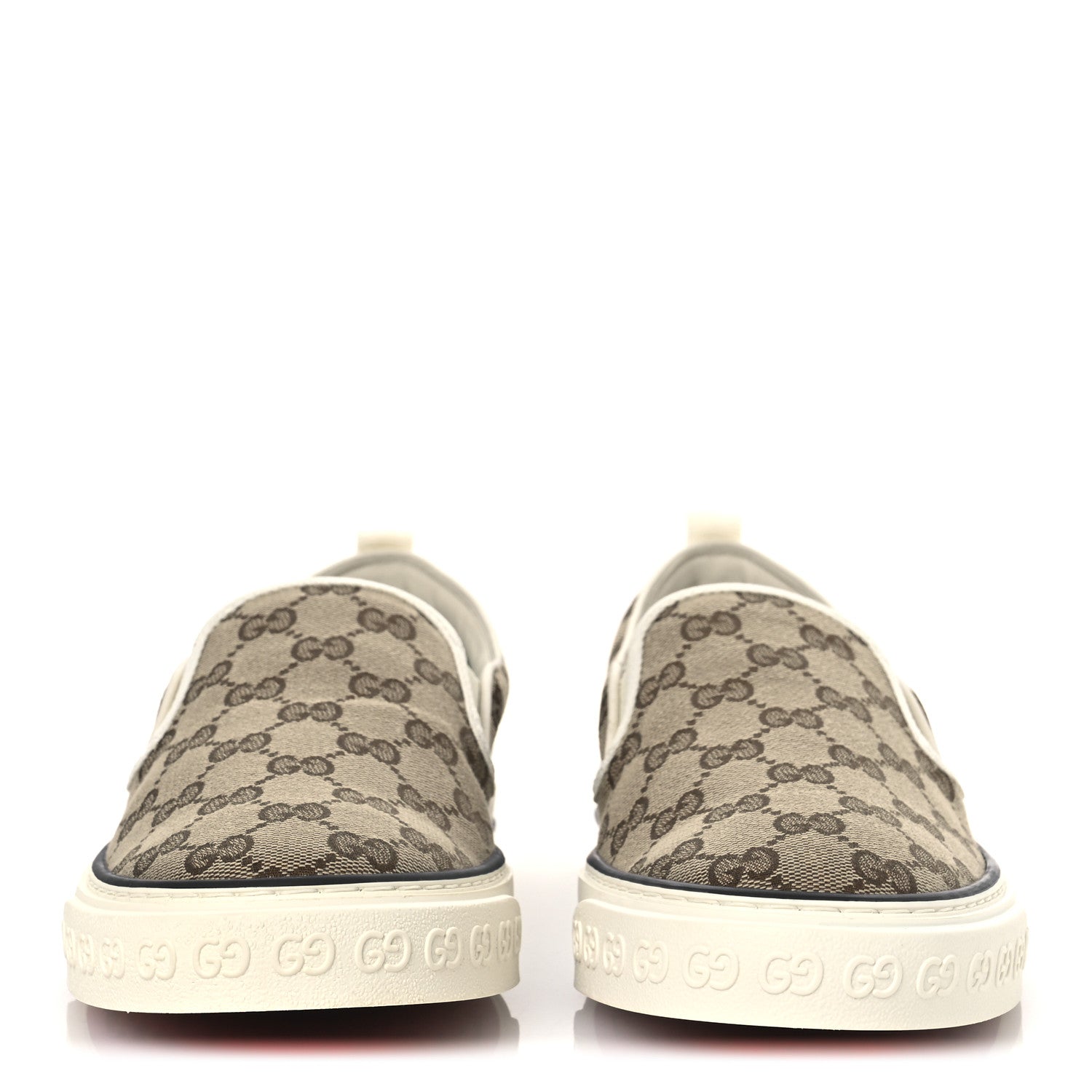 Gucci GG Monogram Mens 1977 Tennis Slip On Sneakers 8.5 Beige Ebony Mystic White 3 of 10