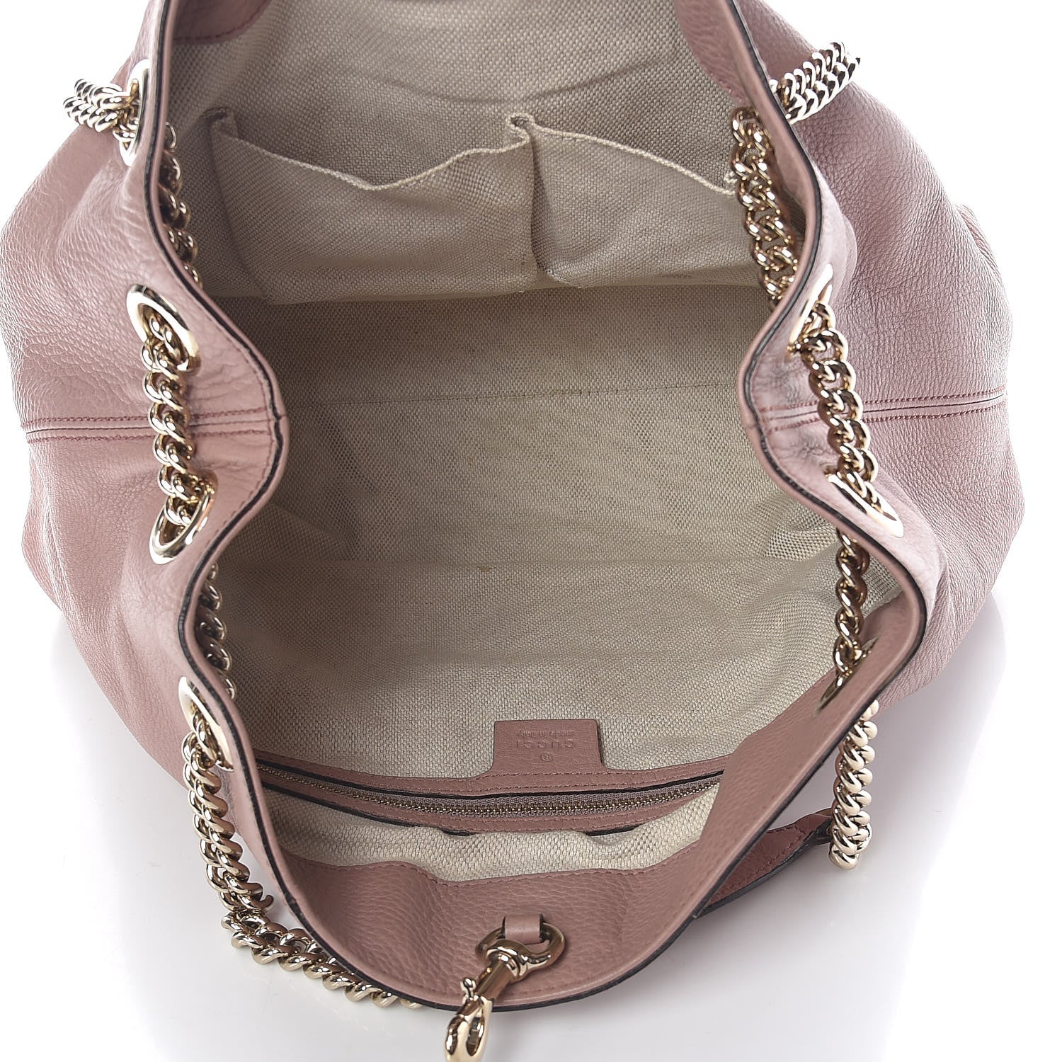 Gucci Pebbled Calfskin Medium Soho Chain Shoulder Bag Dark Cipria 5 of 15