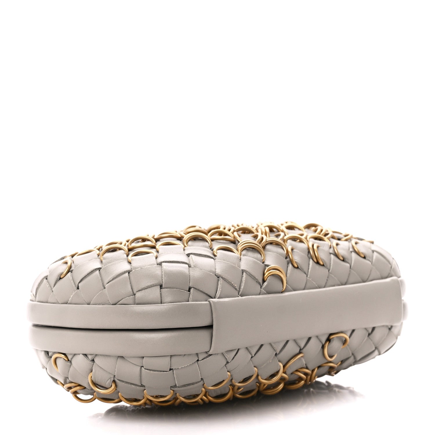 Bottega Veneta Nappa Intrecciato Knot Clutch Grey Gold 4 of 9