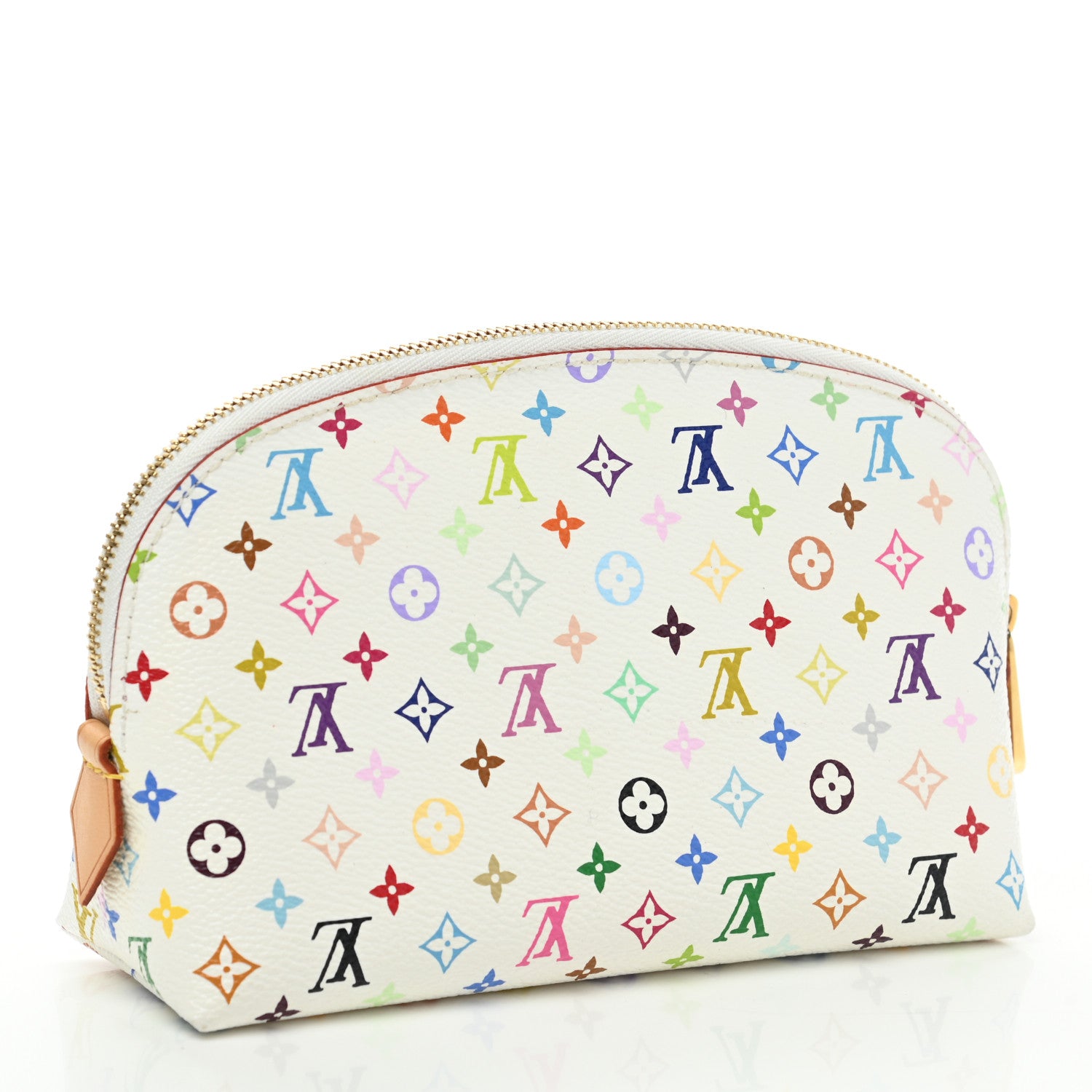 Louis Vuitton Monogram Multicolor Cosmetic Pouch White Litchi 3 of 6