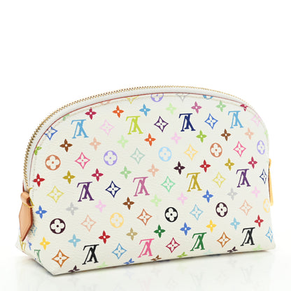 Louis Vuitton Monogram Multicolor Cosmetic Pouch White Litchi 3 of 6