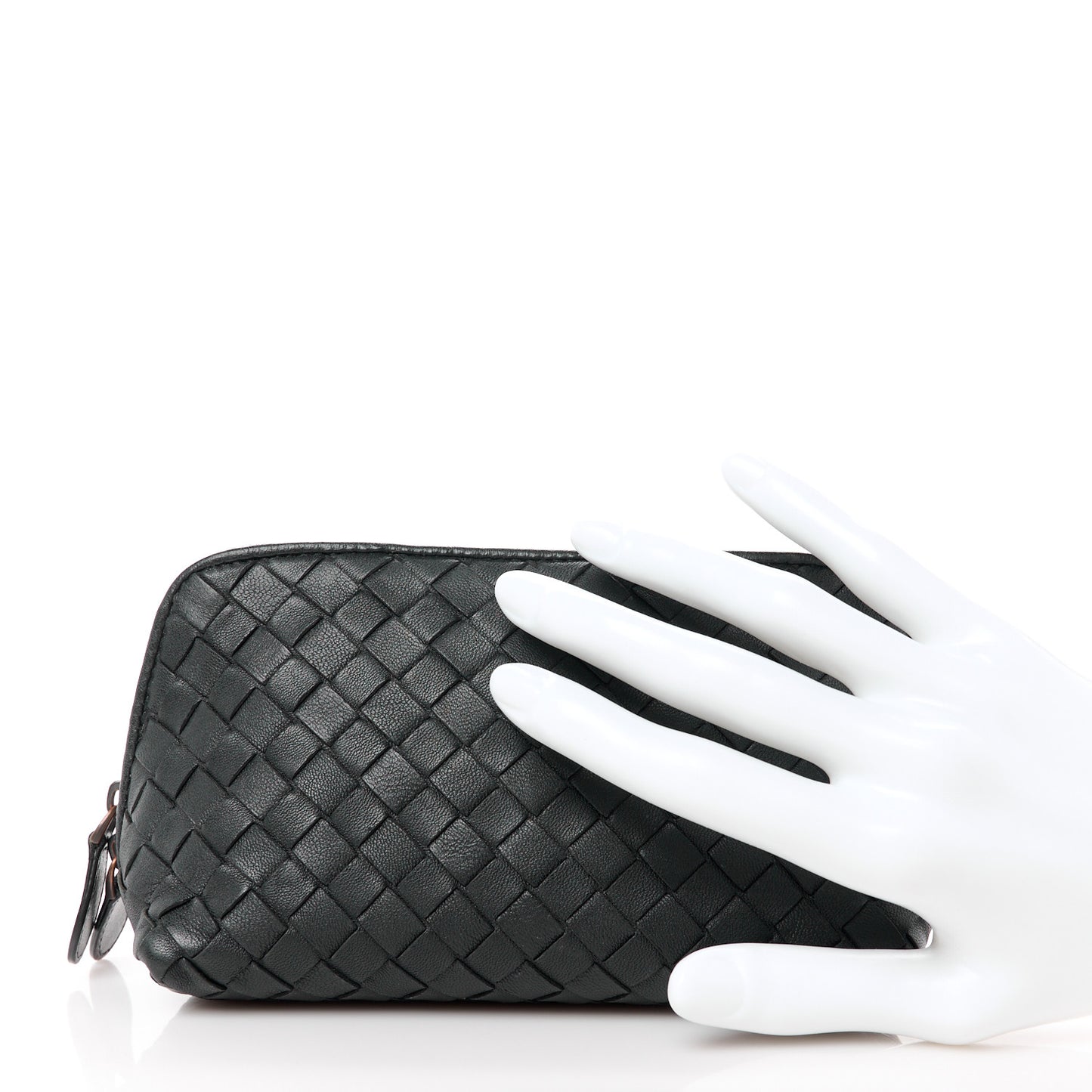 Nappa Intrecciato Small Cosmetic Pouch Black