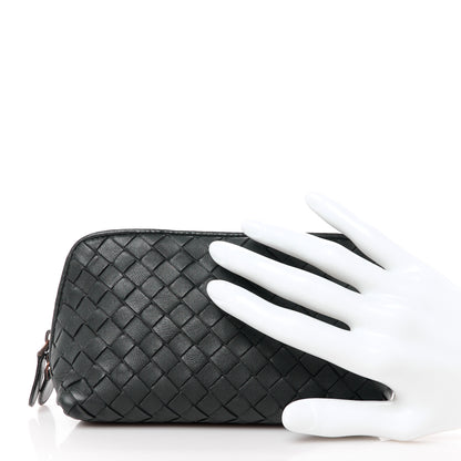Bottega Veneta Nappa Intrecciato Small Cosmetic Pouch Black 2 of 11