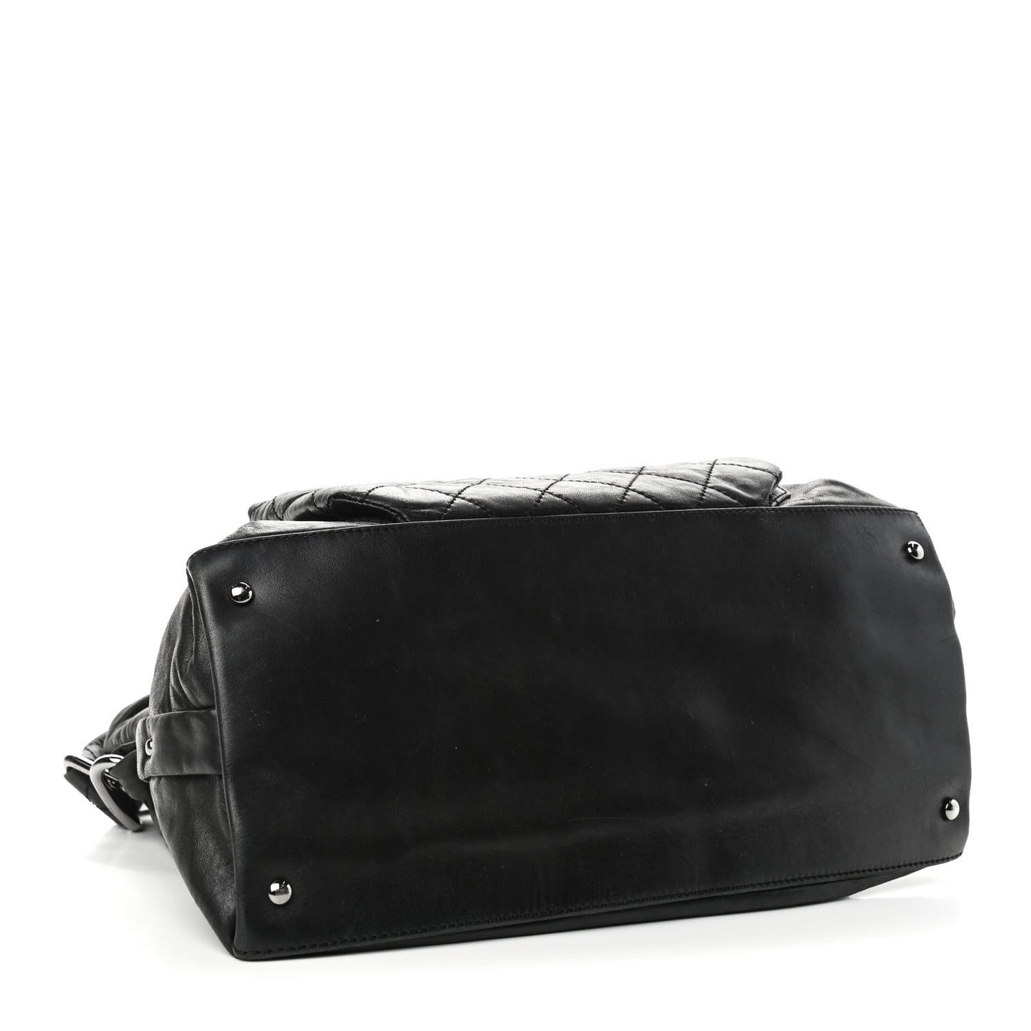 Lambskin Quilted Mademoiselle Hobo Black