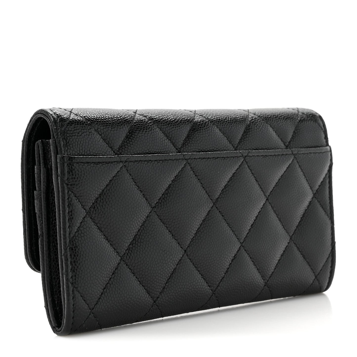 Caviar Quilted Pearl Coco Candy Wallet Black