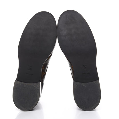Louis Vuitton Calfskin Monogram Wonderland Flat Ranger Boots 41 Black 5 of 14