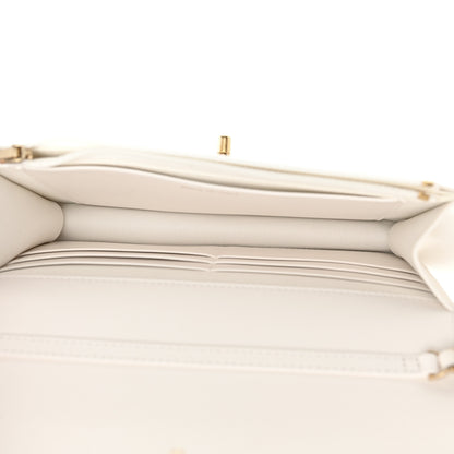 Chanel Pearly Caviar Quilted Fit For You Wallet On Chain WOC White 5 of 12