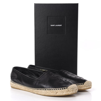 Saint Laurent Lambskin Monogram Espadrilles 39 Black 11 of 11