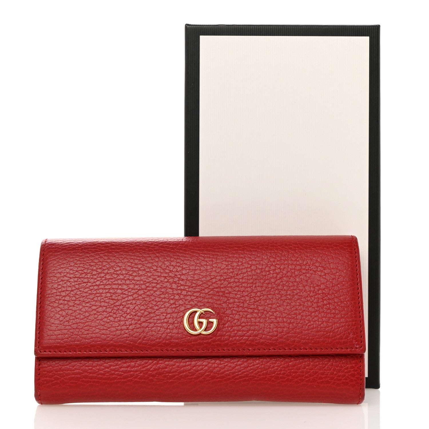 Gucci Dollar Calfskin GG Marmont Continental Wallet Hibiscus Red 9 of 9
