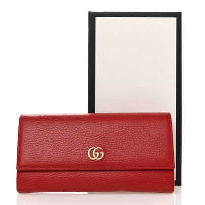 Gucci Dollar Calfskin GG Marmont Continental Wallet Hibiscus Red 9 of 9