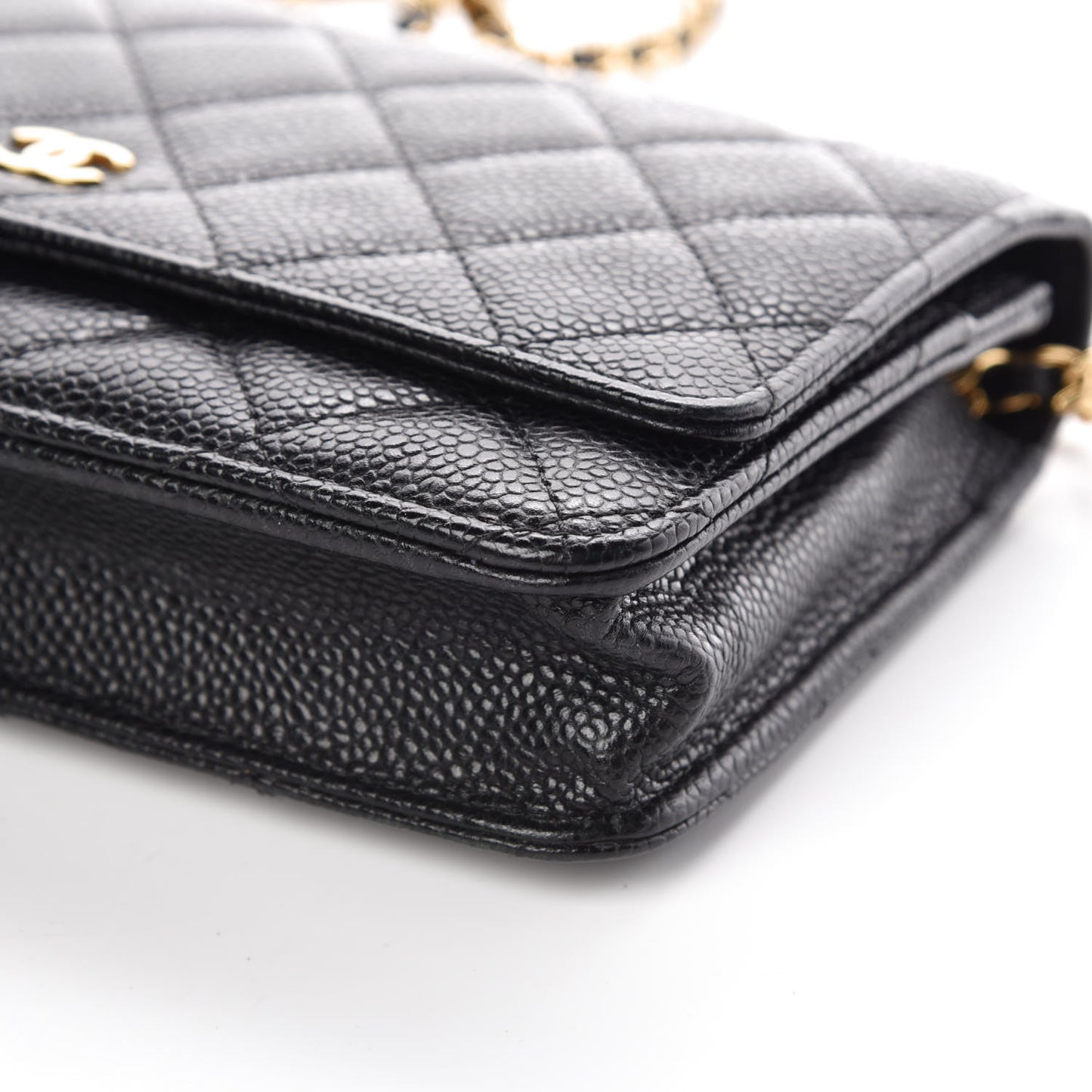 Caviar Quilted Wallet On Chain WOC Black