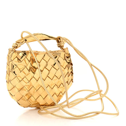Bottega Veneta Mirror Laminated Nappa Intrecciato Mini Sardine Bag Gold 3 of 9
