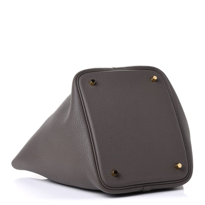 Hermes Taurillon Clemence Picotin Lock 22 MM Etain 5 of 12