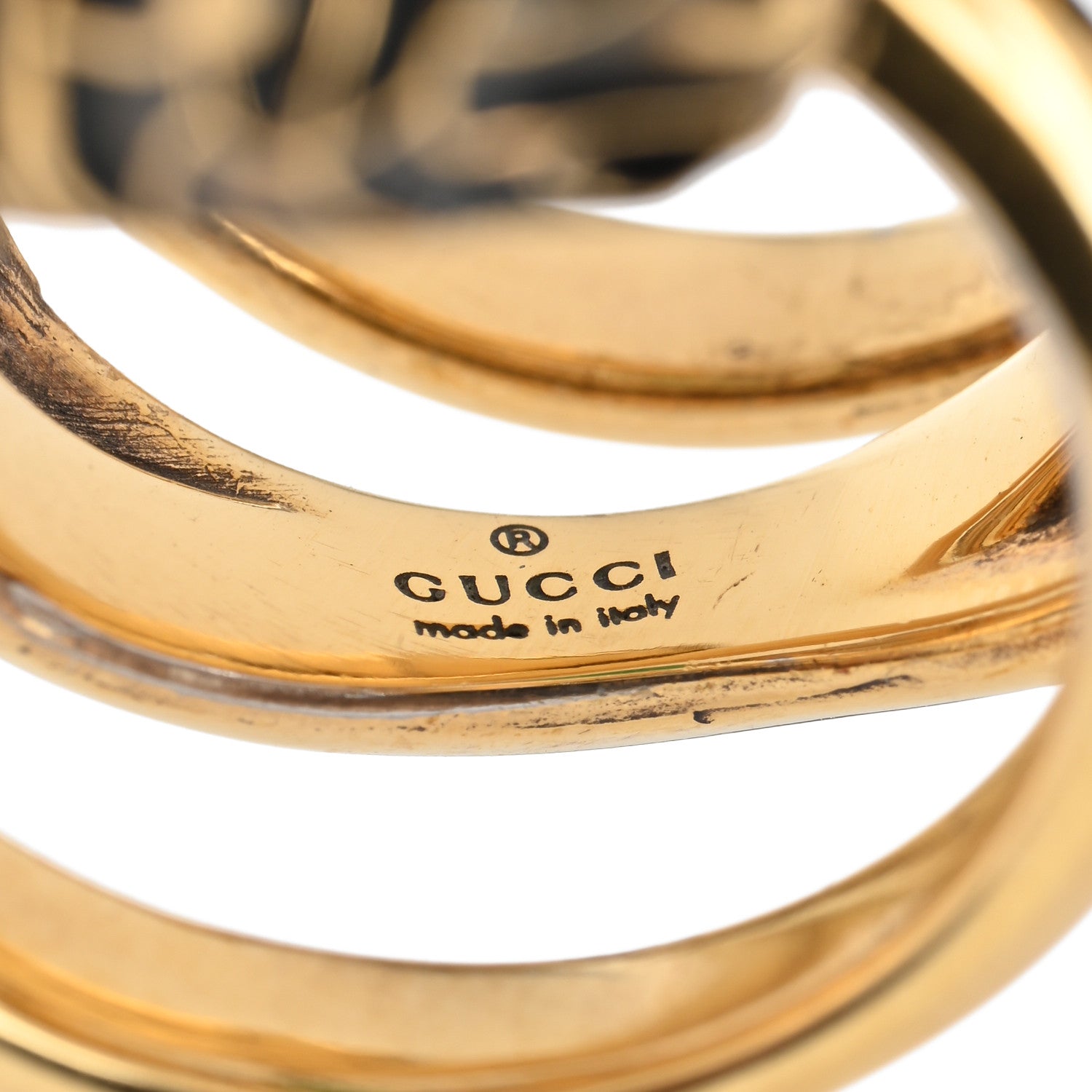 Gucci Crystal Tiger Heads Double Wrap Ring 53 6.25 Aged Gold 4 of 5