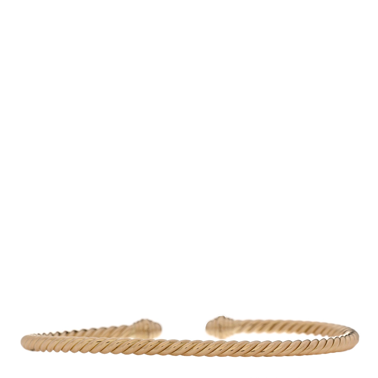 David Yurman 18K Yellow Gold Diamond 3mm Cablespira Bracelet 2 of 3