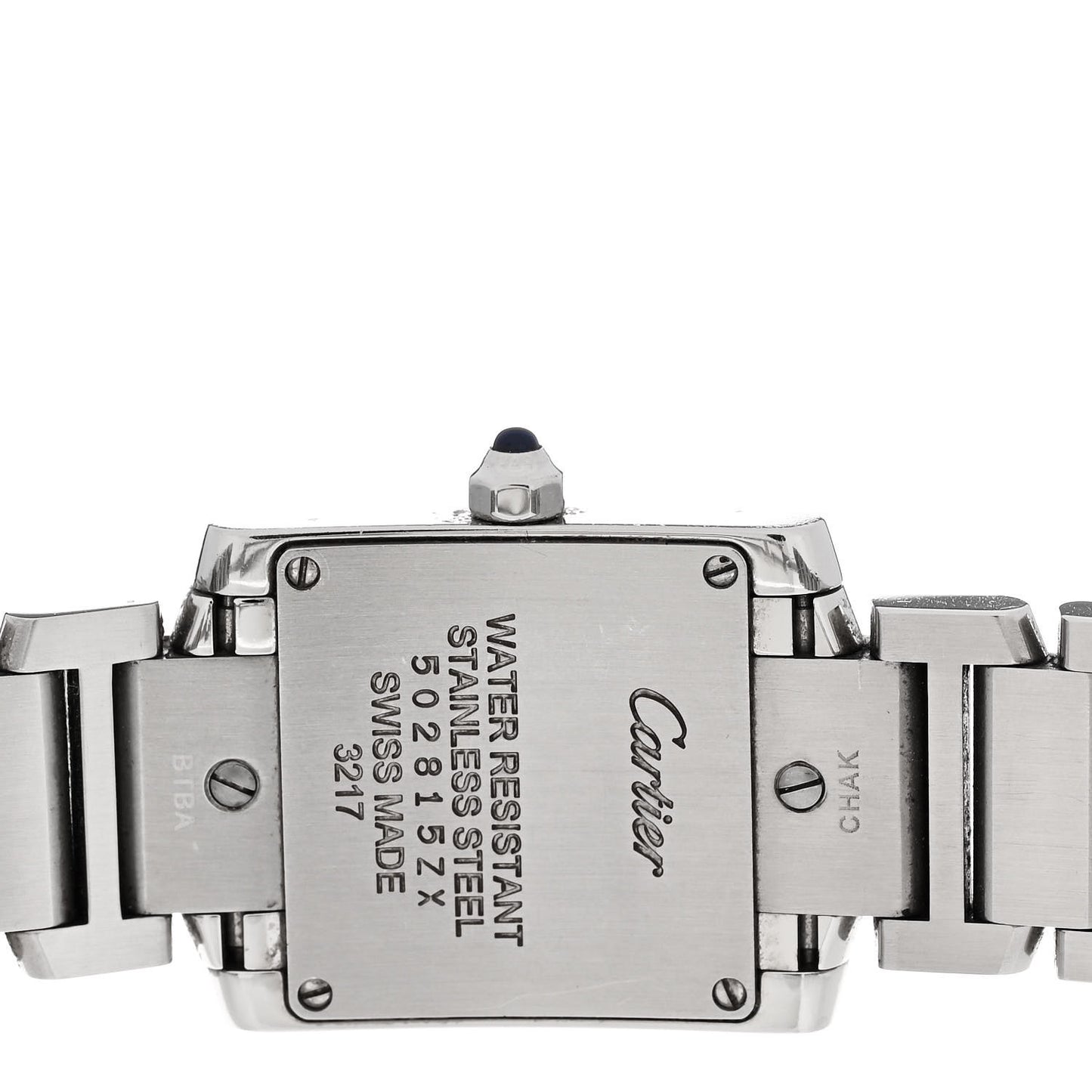 Stainless Steel Diamond Bezel 20mm Tank Francaise Quartz Watch