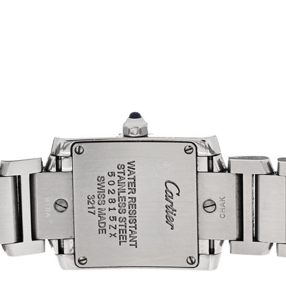 Cartier Stainless Steel Diamond Bezel 20mm Tank Francaise Quartz Watch 4 of 5
