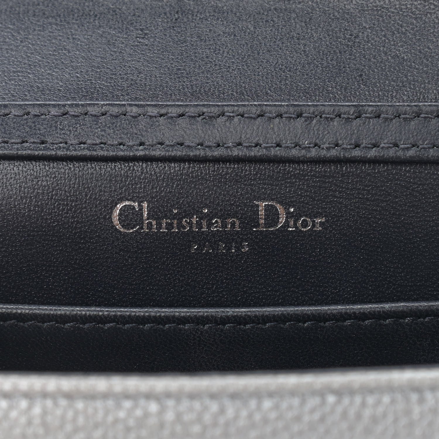 Christian Dior Metallic Grained Calfskin Baby Diorama Flap Bag Grey 5 of 10