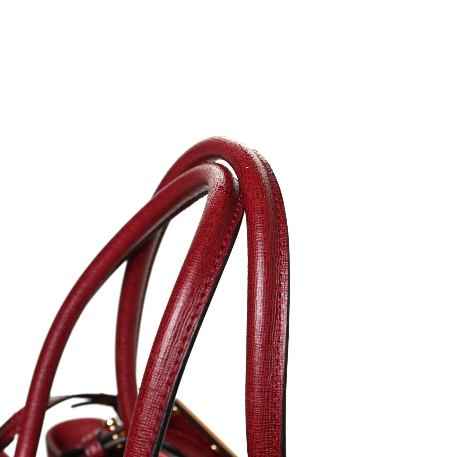 Fendi Vitello Elite Regular 2Jours Tote Rosso Scuro Ciliegia 12 of 13