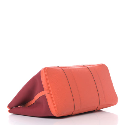 Hermes Toile Militaire Vache Country Garden Party 36 MM Rouge Grenat Orange Poppy 3 of 8