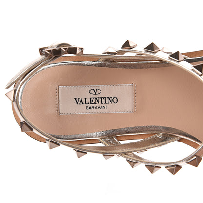 Valentino Garavani Metallic Nappa Rockstud Slingback Flat Thong Sandals 35.5 Skin 7 of 8