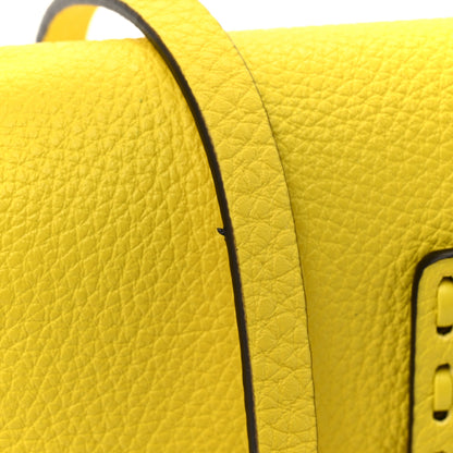 Fendi Cuoio Roma Sellerissima Nappa Sintetica Tape Stitch Mini Baguette Acid Yellow 11 of 11