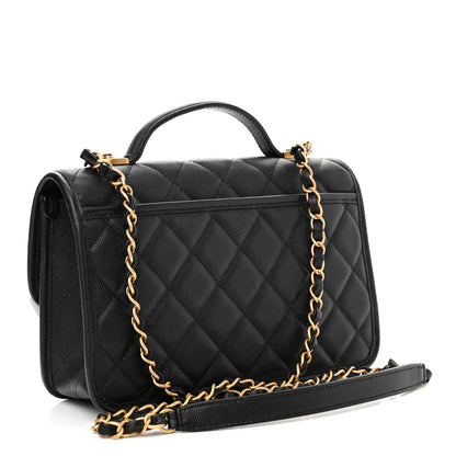 Chanel Caviar Quilted School Memory Small Top Handle Flap Black 3 of 11