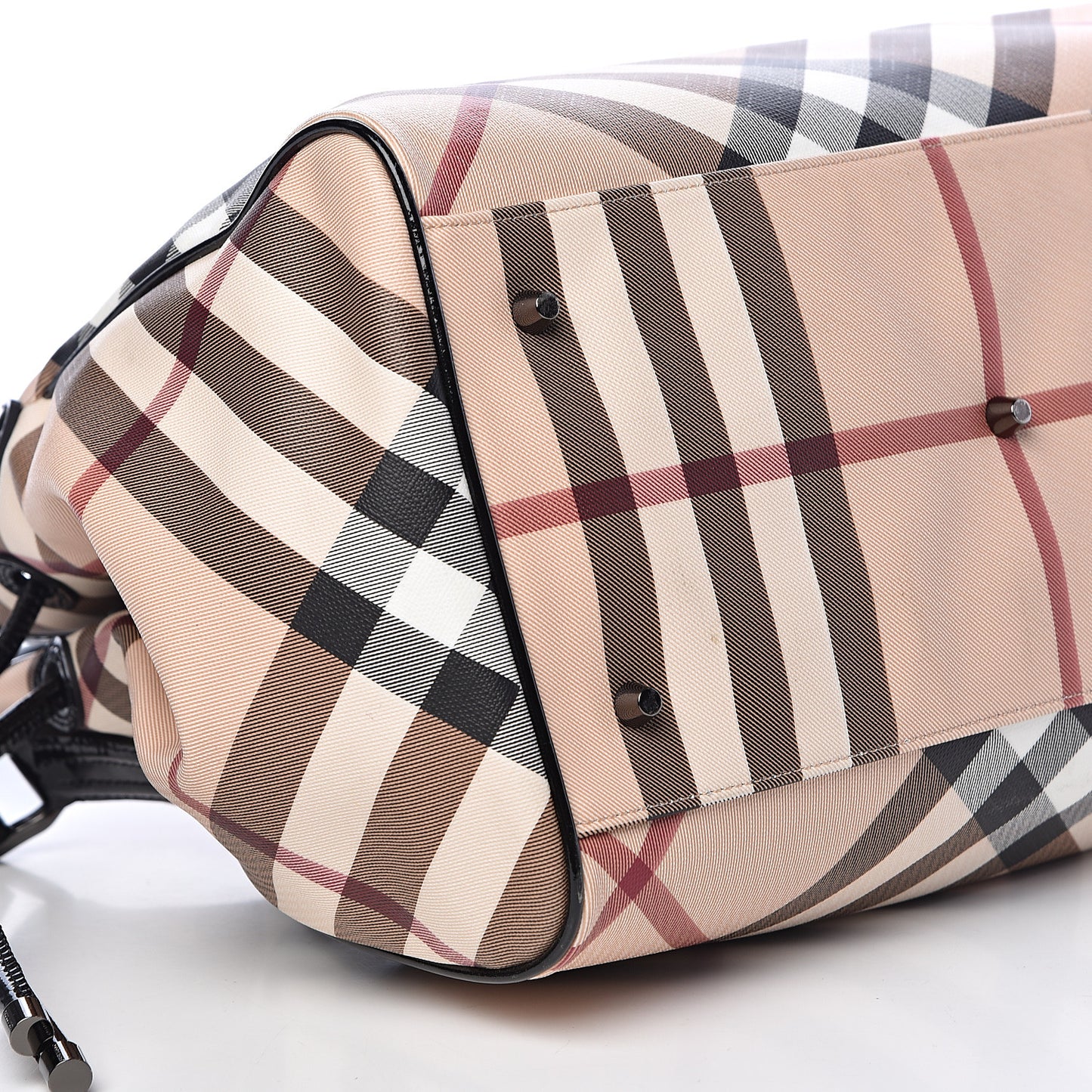 Patent Nova Check Small Bilmore Tote Black