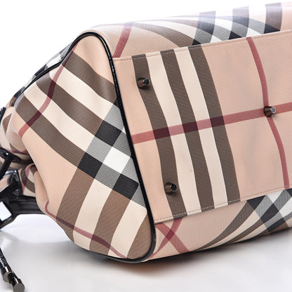 Burberry Patent Nova Check Small Bilmore Tote Black 11 of 13