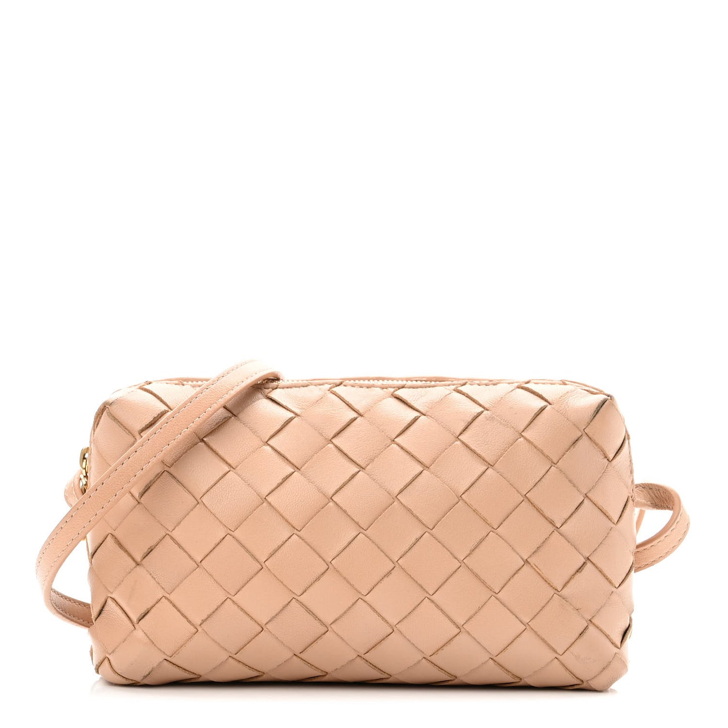 Nappa Intrecciato Mini Loop Camera Bag Almond