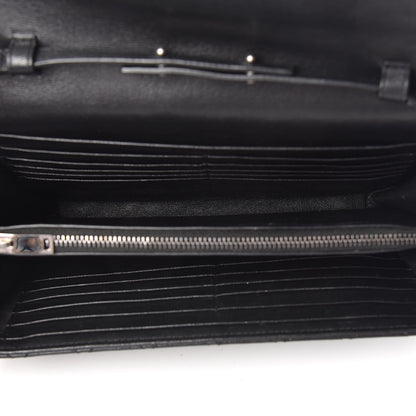 Saint Laurent Sheepskin Tri-Quilt Monogram Envelope Chain Wallet Black 7 of 10