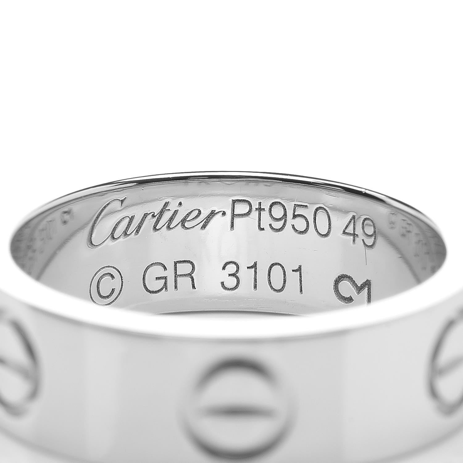 Cartier Platinum 5.5mm LOVE Ring 49 4.75 4 of 6