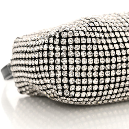 Alexander Wang Mesh Crystal Rhinestone Mini Heiress Pouch Black Silver 9 of 10