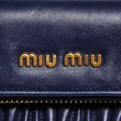 Miu Miu Nappa Matelasse Zip Satchel Matelasse Bleuette 6 of 9