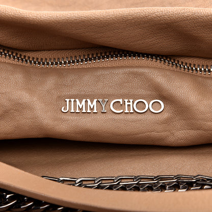 Jimmy Choo Lambskin Biker Large Hobo Beige 11 of 11