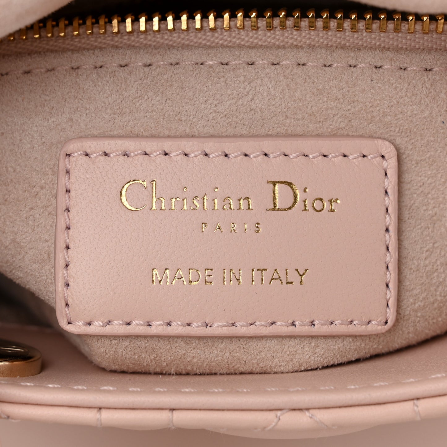 Lambskin Cannage Mini Lady Dior Powder Pink