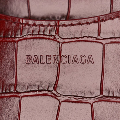 Balenciaga Shiny Supple Calfskin Crocodile Embossed Classic Gold Hardware S City Dark Red 6 of 8