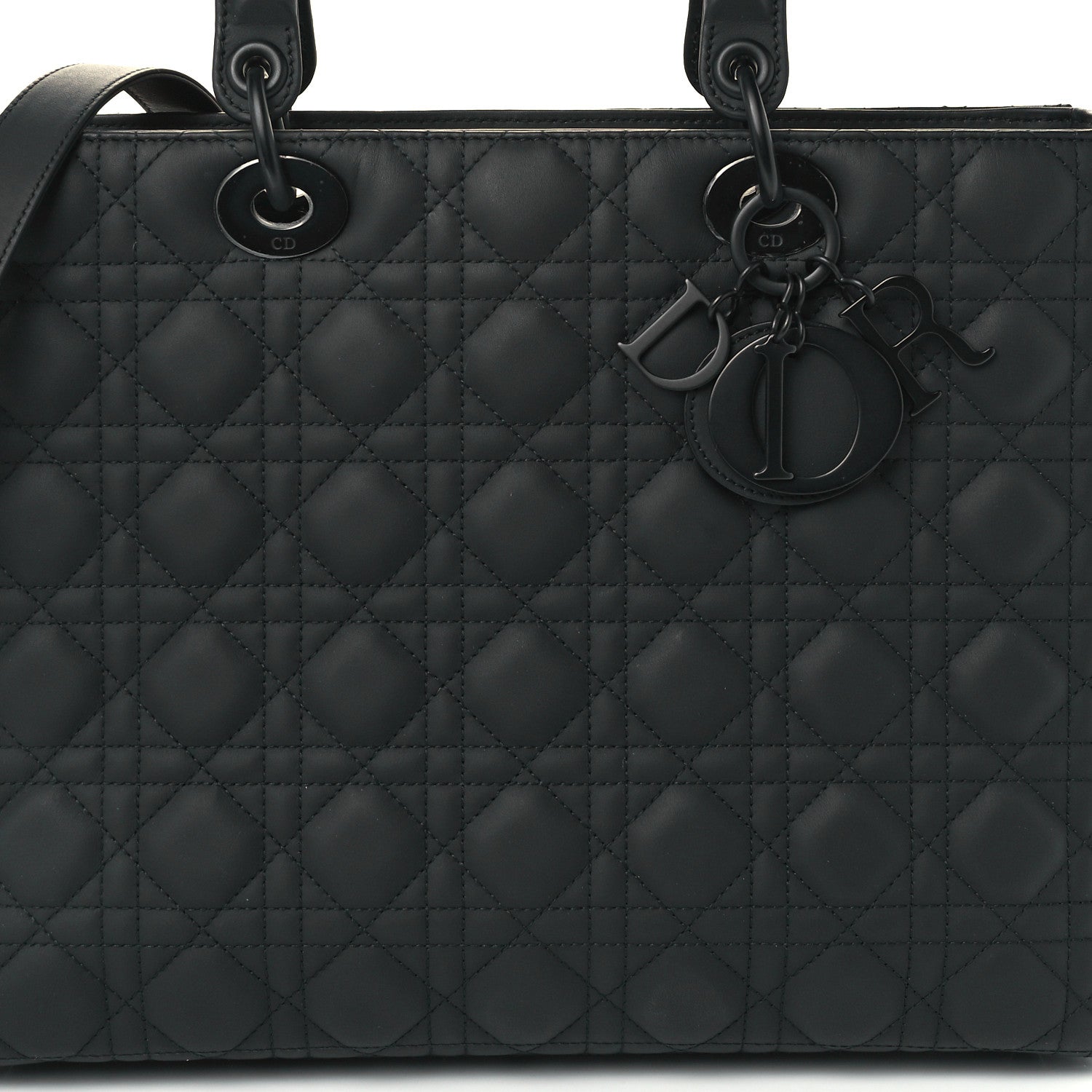 Christian Dior Ultra Matte Calfskin Cannage Large Lady Dior Black 8 of 10