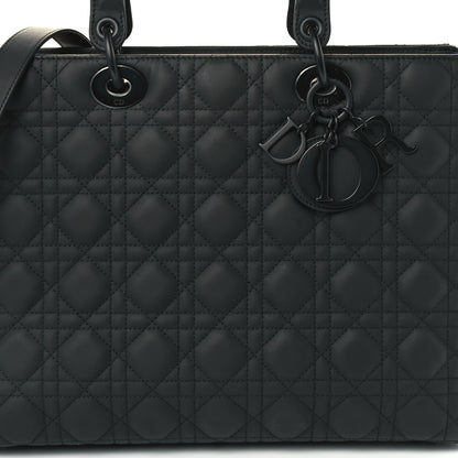 Christian Dior Ultra Matte Calfskin Cannage Large Lady Dior Black 8 of 10