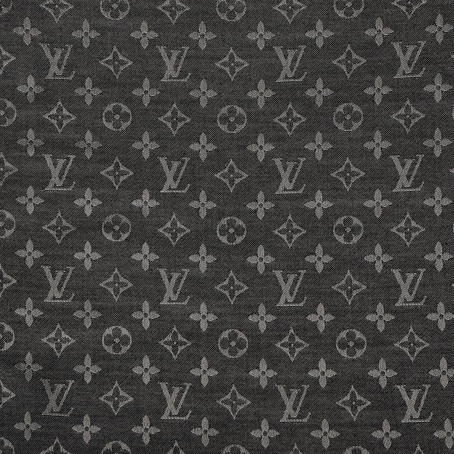 Silk Wool Monogram Denim Shawl Black