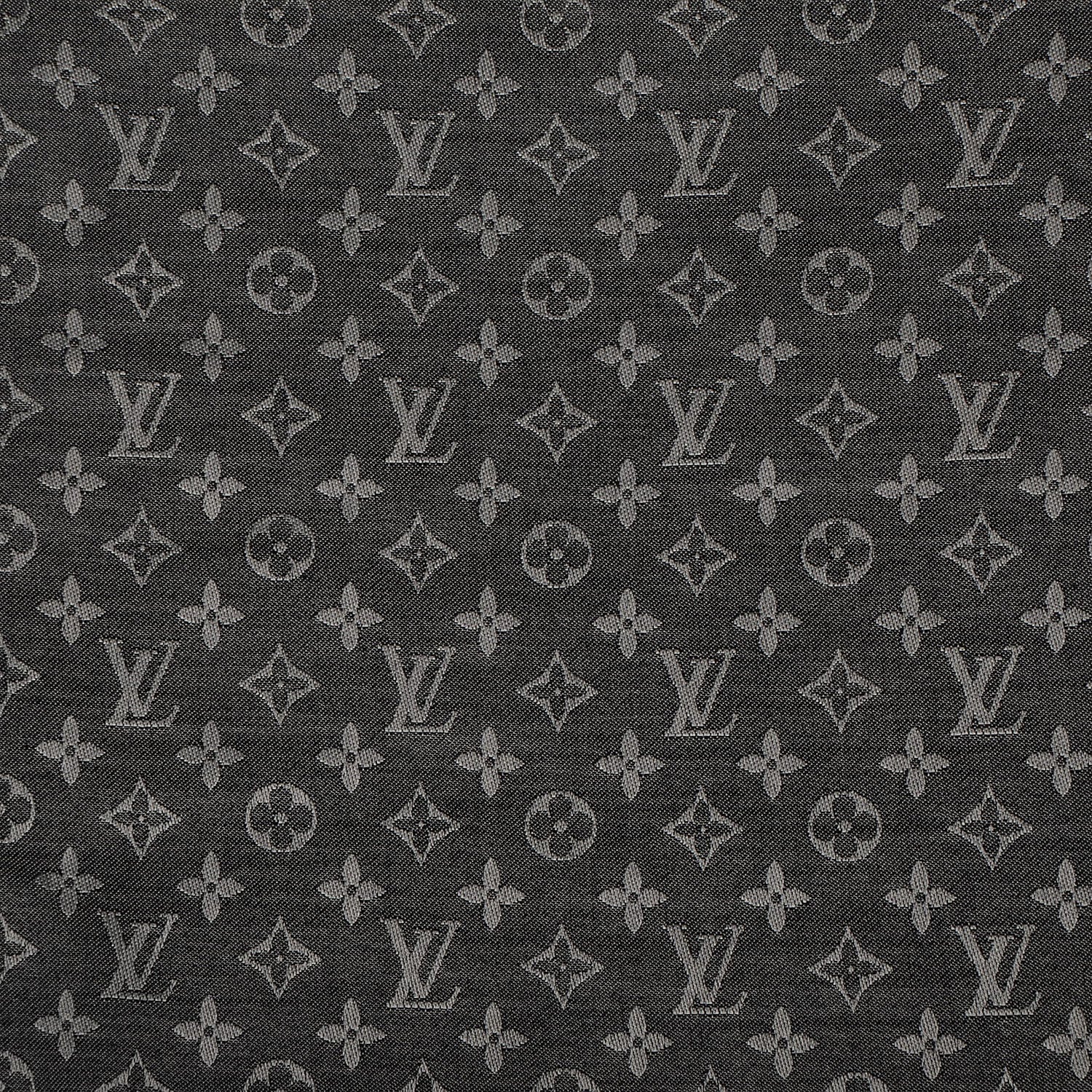 Louis Vuitton Silk Wool Monogram Denim Shawl Black 1 of 5