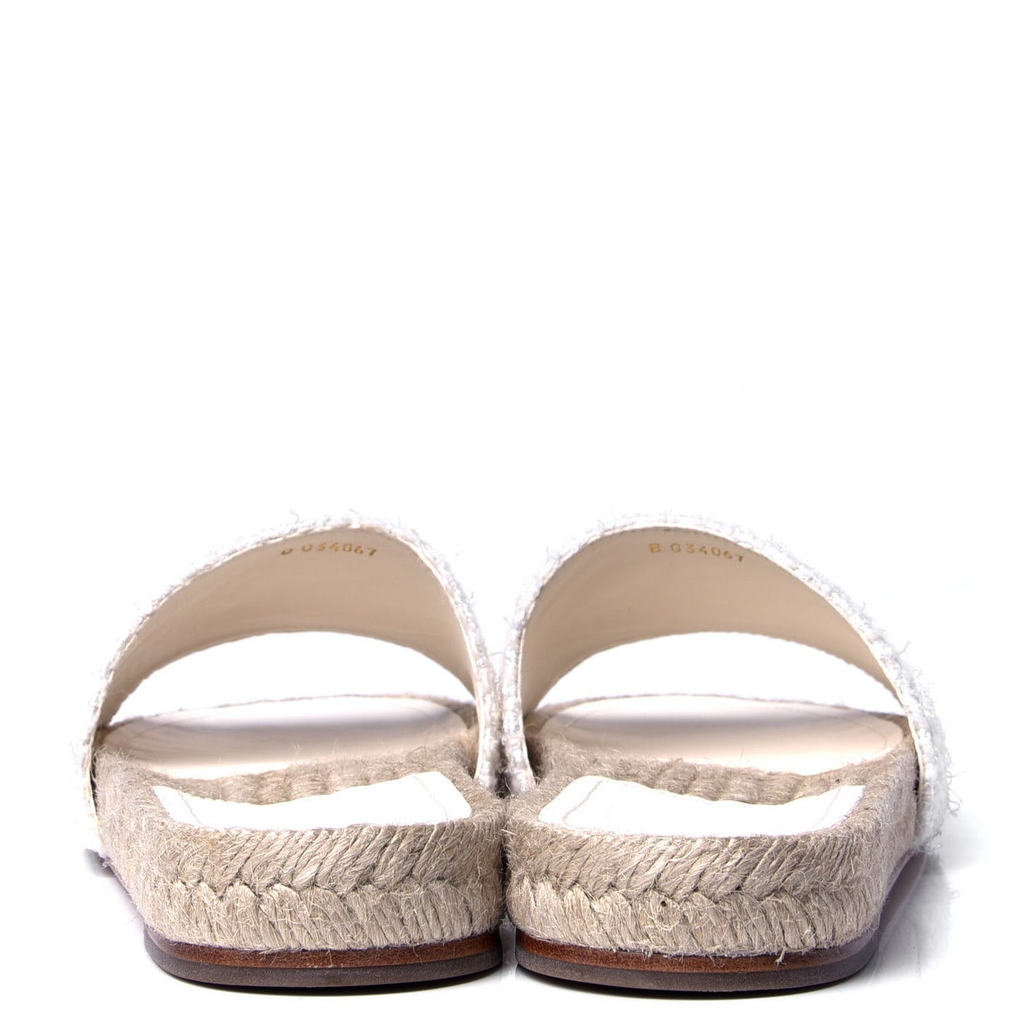 Tweed Grosgrain CC Mule Slide 38 White Black