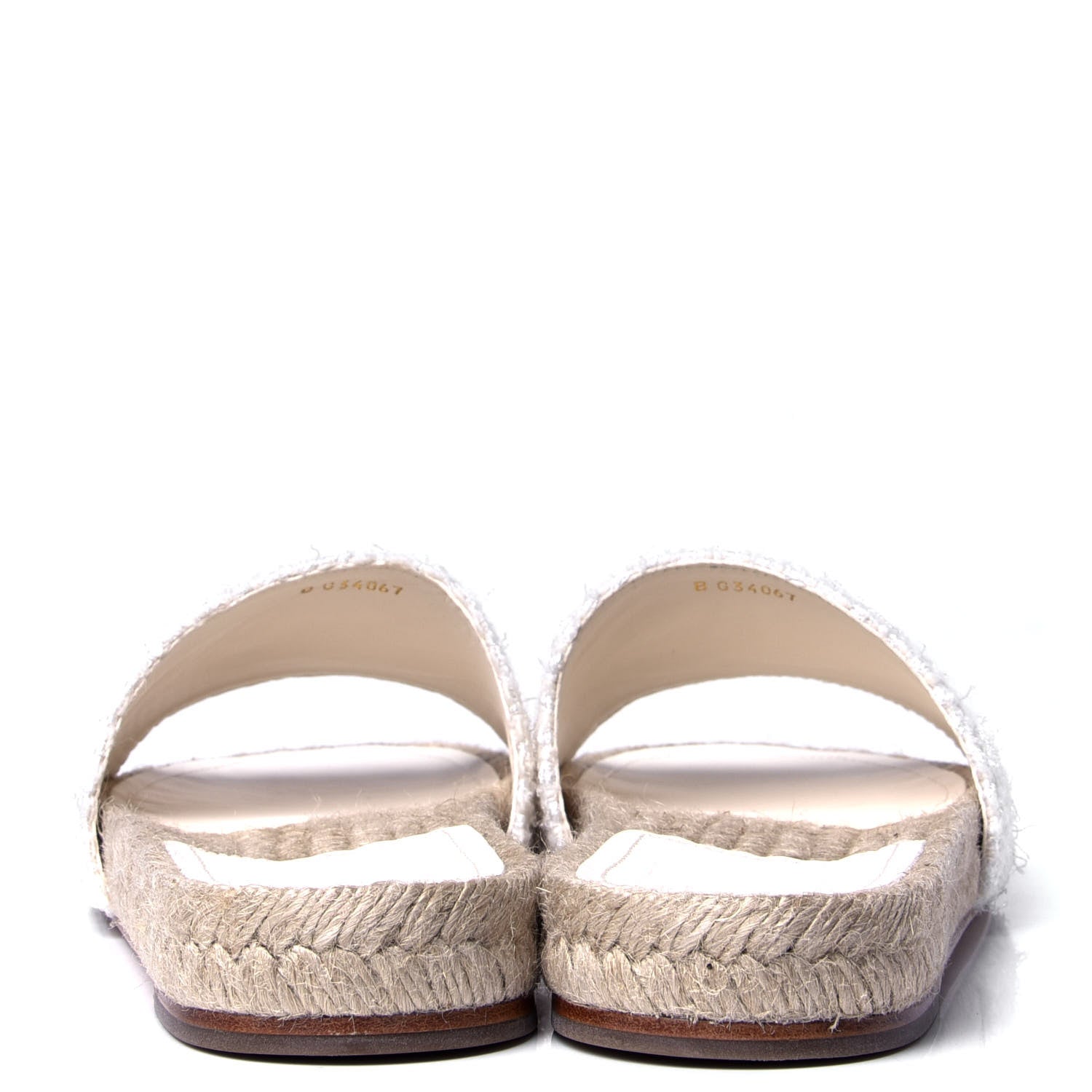 Chanel Tweed Grosgrain CC Mule Slide 38 White Black 4 of 6