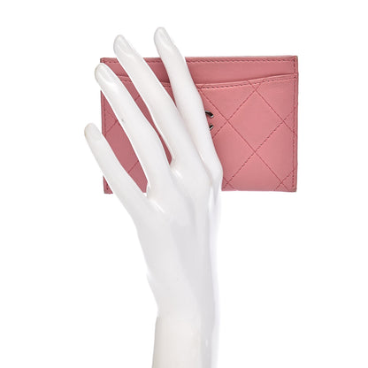 Chanel Lambskin Quilted Card Holder Pink 2 of 13