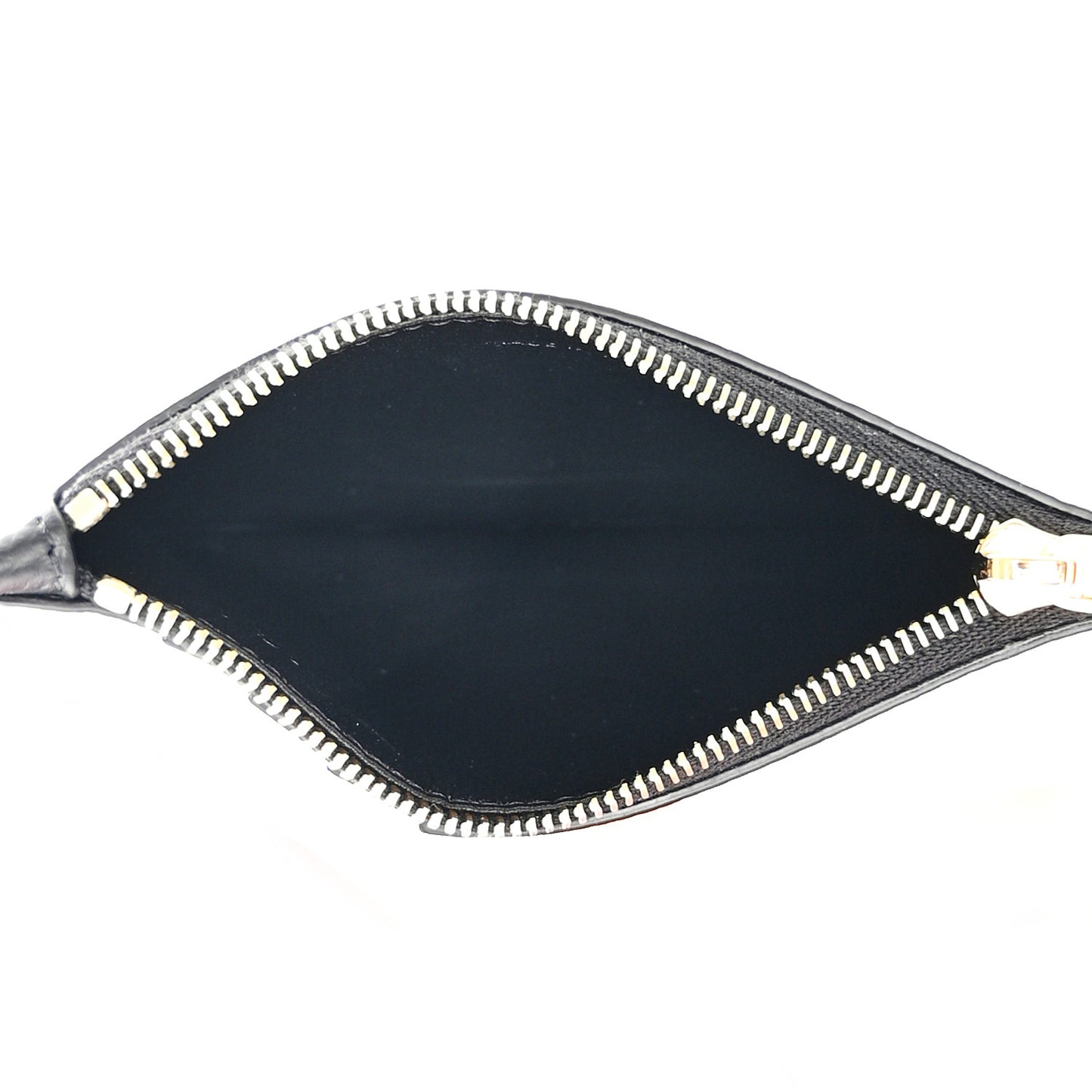Grained Calfskin Zipped Card Holder Black