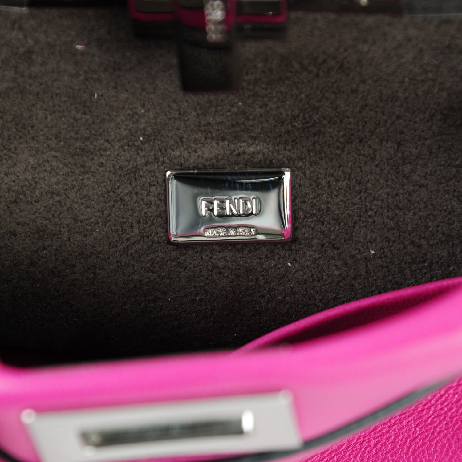 Fendi Nappa Micro Peekaboo Iconic Satchel Magenta 9 of 9