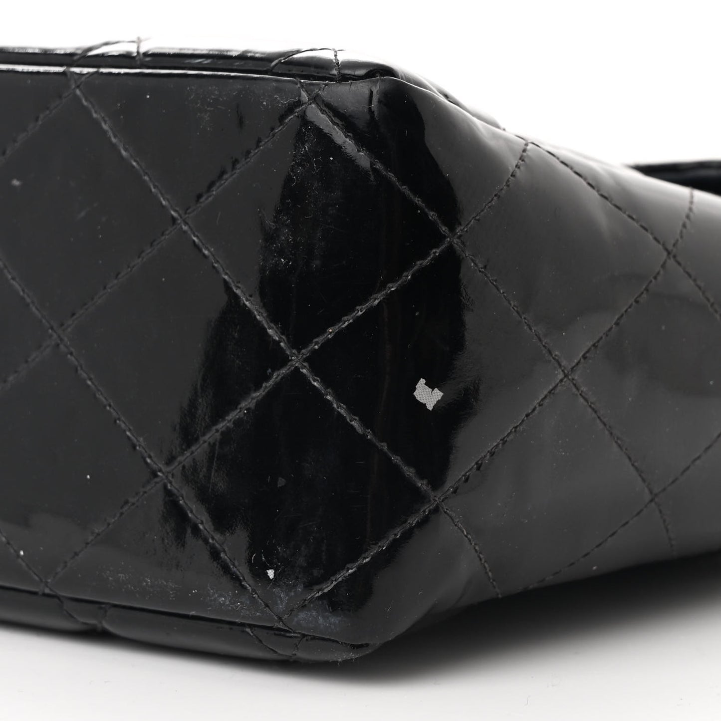 Patent Quilted XL Jumbo Single Flap Black