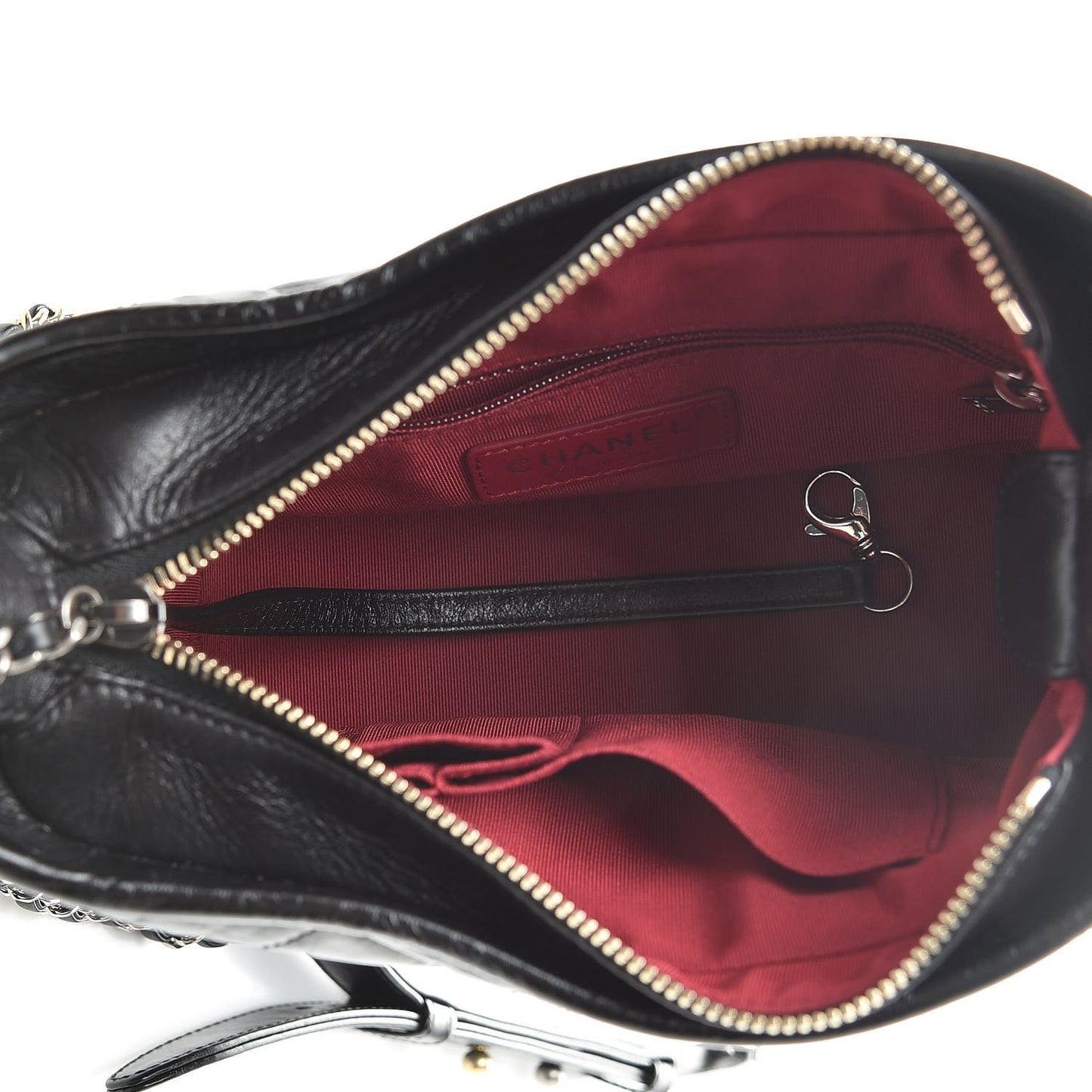 Aged Calfskin Quilted Small Gabrielle Hobo Black